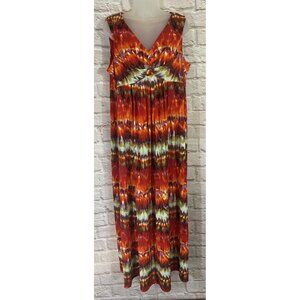 CHICOS Maxi Dress 3 (XL/16) Multicolor Sleeveless Empire Waist Stretch